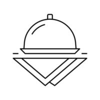 bandeja y servilletas línea icono vector ilustración