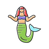mermaid fairy tale color icon vector illustration