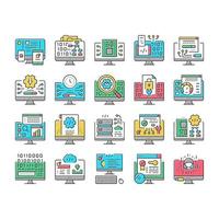 Software Program Development Icons Set Vector