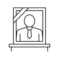 portrait dead human line icon vector isolated illustration