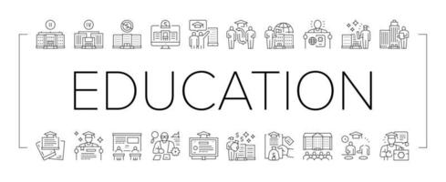 Higher Education And Graduation Icons Set Vector