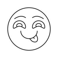 fun emoji line icon vector illustration