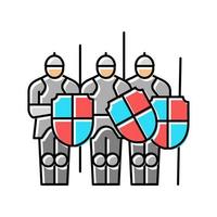 army medieval color icon vector illustration