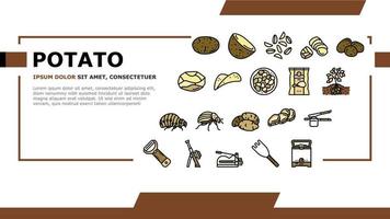 patata vegetal comida crudo fresco aterrizaje encabezado vector