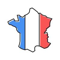 france country map flag color icon vector illustration