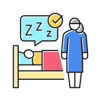 watching sleeping child color icon vector illustration