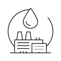 ilustración de vector de icono de línea de fábrica de productos químicos industriales petroquímicos