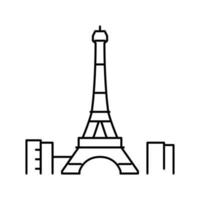 ilustración de vector de icono de línea de torre eiffel