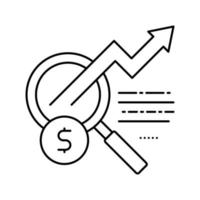 research growing investment line icon vector isolated illustration