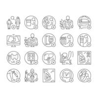 health check medical doctor icons set vector