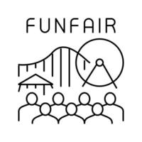 funfair amusement park line icon vector illustration