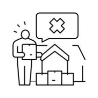 ilustración de vector de icono de línea de casa de propiedad de desalojo