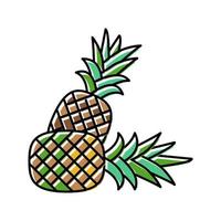 pineapple whole two color icon vector illustration