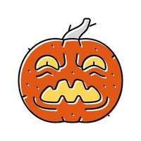 halloween pumpkin lantern color icon vector illustration