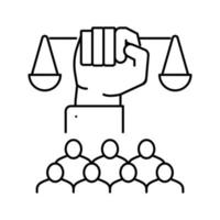 social justice line icon vector illustration