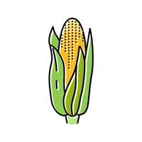 corn cob yellow plant color icon vector illustration