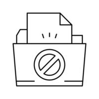 file didn't save in online folder line icon vector illustration