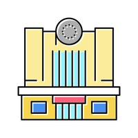 ilustración de vector de icono de color de edificio de cine