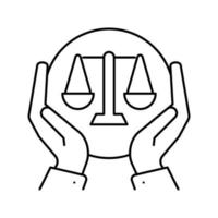 legislación derecho diccionario línea icono vector ilustración