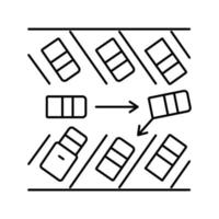 Ilustración de vector de icono de línea de estacionamiento diagonal