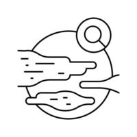 researching new planet line icon vector illustration