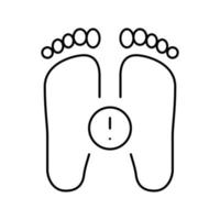 illness flat feet line icon vector illustration