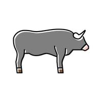 bull farm animal color icon vector illustration