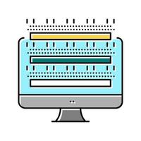 testing computer screen semiconductor manufacturing color icon vector illustration