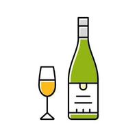 Ilustración de vector de icono de color de vino blanco sauvignon blanc