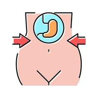 reducing stomach for weight loss color icon vector illustration