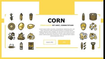 corn maize green, cob sweet landing header vector