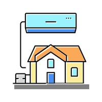 residential conditioning system color icon vector illustration