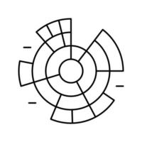 sunburst gráfico línea icono vector ilustración