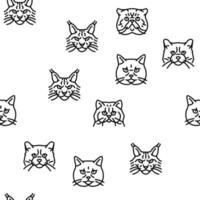 gato lindo mascota animal gatito divertido vector de patrones sin fisuras