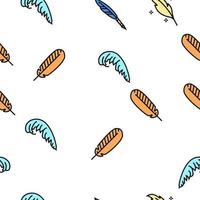 feather bird soft quil fluffy vector seamless pattern