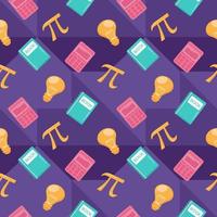 Pi Day Seamless Pattern Design with Mathematical Constants or Baked Pie in Template Hand Drawn Cartoon Flat Illustration vector