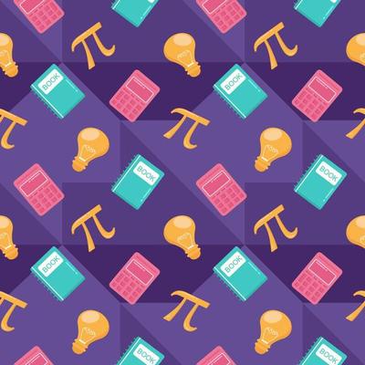 Pi Day Seamless Pattern Design with Mathematical Constants or Baked Pie in Template Hand Drawn Cartoon Flat Illustration