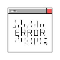 ilustración de vector de icono de color de error de computadora