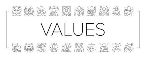 Values Human Life Collection Icons Set Vector