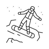 snowboarding extreme sport line icon vector illustration