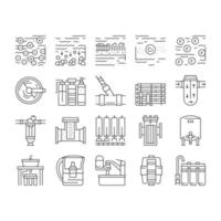 Water Filter Equipment Collection Icons Set Vector