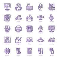 Computer and Hardware icon pack for your website design, logo, app, and user interface. Computer and Hardware icon basic line gradient design. Vector graphics illustration and editable stroke.
