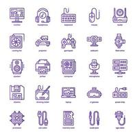 Computer and Hardware icon pack for your website design, logo, app, and user interface. Computer and Hardware icon basic line gradient design. Vector graphics illustration and editable stroke.