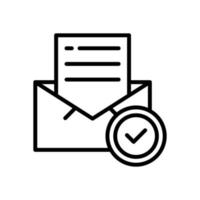 icono de correo electrónico para el diseño de su sitio web, logotipo, aplicación, interfaz de usuario. vector