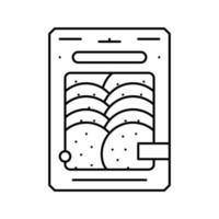 pepperoni slices line icon vector illustration