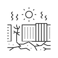 heat disaster line icon vector illustration