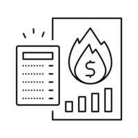 calculator inflation line icon vector illustration