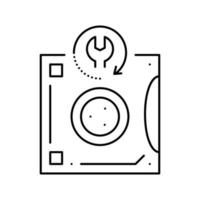 tape backup restore services line icon vector illustration