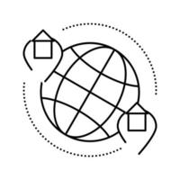 rental house world location line icon vector illustration