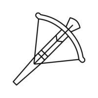 flecha ballesta línea icono vector ilustración